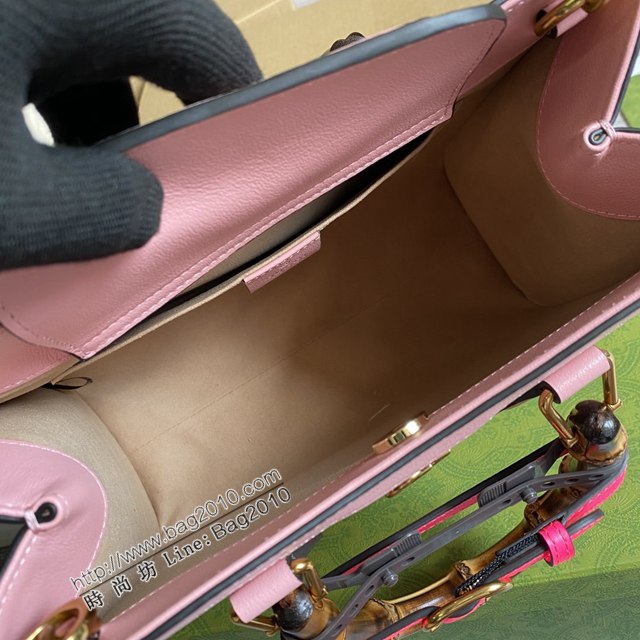 Gucci新款女包 古馳全皮手提肩背竹節包 竹節提手雙G配件 Gucci小號托特包 660195  ydg3308